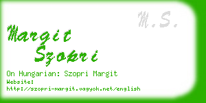 margit szopri business card